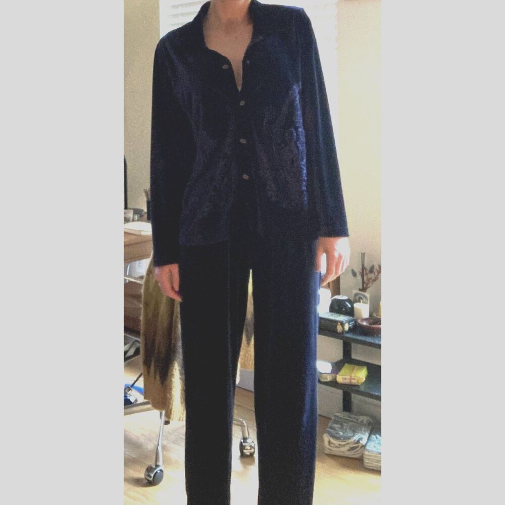 Vintage Midnight Blue Velvet Two Piece Set (S)